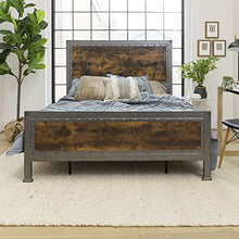 Load image into Gallery viewer, New Rustic Queen Industrial Wood and Metal Bed-Includes Head and Footboard