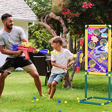 Load image into Gallery viewer, TEMI 2 in 1 Shooting Game Toy for Kids, 2pk Foam Ball Popper Air Guns with Shooting Target, 24 Foam Balls, 40 Foam Darts, Indoor and Outdoor Toys for Kids Ages 4 5 6 7 8 9 10+ Years Old Boys, Girls