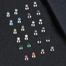 Load image into Gallery viewer, Tornito 20G 18 Pairs Stainless Steel Multicolor CZ Stud Earrings Set Piercing Cartilage Helix Earrings Set Screwback for Women 3MM-5MM