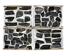 Load image into Gallery viewer, Rock Paradise Black Tourmaline Flat Box - Box Size 7.5x5x2 - Brazilian Stones - Reiki Stones Exclusive COA (Black Tourmaline)