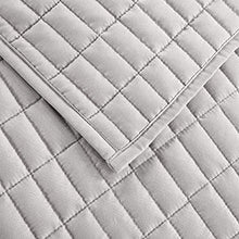 Load image into Gallery viewer, Comfort Spaces Kienna Quilt Set - Luxury Double Sided Stitching Design, All Season, Lightweight, Coverlet Bedspread Bedding, Matching Shams, Gray Full/Queen(90"x90") 3 Piece