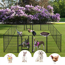 Load image into Gallery viewer, YAHEETECH 40-inch 16 Panel Dog Playpen - Heavy Duty Foldable Metal Pets Playpen Dog Exercise Pen Barrier Kennel with Door Portable Cat Duck Chicken Puppy Fence Outdoor & Indoor Black
