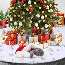 Load image into Gallery viewer, Christmas Tree Skirt - 48 Inches Large Soft Faux Fur Golden Snowflake Tree Skirt for Christmas Decorations Indoor Outdoor - Golden Snowflake