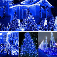 Load image into Gallery viewer, BOLWEO 2 Pack Solar String Lights Outdoor,16.4Ft 50LEDS Starbright Solar Lights, IP65 Waterproof Wire Lighting for Christmas Tree Halloween Home Garden Wedding Party Fairy Decoration(Blue)
