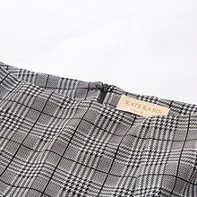 Load image into Gallery viewer, Kate Kasin Womens Knee Length Elastic Waist Stretchy Bodycon Plaid Business Pencil Skirt