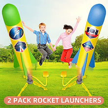 Load image into Gallery viewer, YEEBAY Rocket Air Launch Toy for Kids Age of 3, 4, 5, 6, 7, 8+ Years Old Boys, Girls, 2 Pack Stomp Launchers & 8 Colorful Foam Rockets, Fun Outdoor Game, Ideal Xmas Birthday Gift