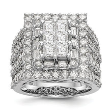 Load image into Gallery viewer, 14K White Gold Complete Diamond Cluster Engagement Ring for Women (4.361CT,H-SI2)