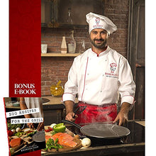 Load image into Gallery viewer, Grease Splatter Screen for Frying Pan 13" - Stops 99% of Hot Oil Splash - Protects Skin from Burns - Splatter Guard for Cooking - Iron Skillet Lid Keeps Kitchen Clean - Stainless Steel