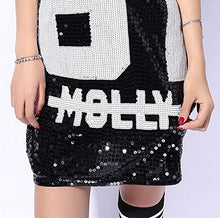 Load image into Gallery viewer, Antique Style Womens Fashion Sparkle Glitter Sequins Paillette Hip Hop Shirt Tank Top Loose Dancing Tees Black