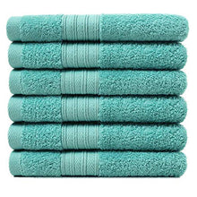 Load image into Gallery viewer, Lightwind 6 Pack Premium Fade-Resistant Cotton Hand Towels, Lint Free 16 X 28 Inches Hand Towel Set, Highly Absorbent and Durable Spa & Hotel Quality Towels, Turquoise Blue