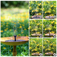 Load image into Gallery viewer, AISITIN 2.5W Solar Bird Bath Fountain Pump, Solar Fountain Pump for Bird Bath with 6 Nozzles, 6.7" Solar Powered Water Fountain Pump for Garden, Ponds, Pool, Fish Tank, Outdoor and Aquarium