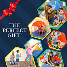 Load image into Gallery viewer, Hide N Side 5pc Kids Ball Pit Tents and Tunnels, Toddler Jungle Gym Play Tent with Play Crawl Tunnel Toy, for Boys Babies Infants Children, Indoor Outdoor Gift, Target Game w/ 4 Dart Balls