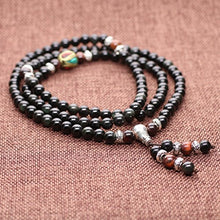 Load image into Gallery viewer, COAI Multilayer Red Tiger Eye and Obsidian Malas Prayer Beads Bracelet