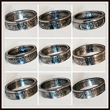 Load image into Gallery viewer, "Real U.S. Quarter Coin Rings. From years 1965 to 2008 and from all States"