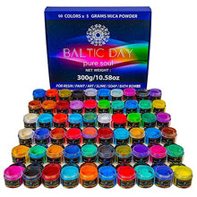 Load image into Gallery viewer, Baltic Day – Mica Powder – 60 Color Jars of Pigment for Soap Making, Epoxy Resin, Paint, Dye, Candle Making, Slime, Bath Bombs, Nail Polish