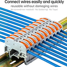 Load image into Gallery viewer, GKEEMARS DIN Rail Terminal Blocks, Universal Wiring Connector Lever Connectors for Electrical Wires KV-121 (10 Pcs)