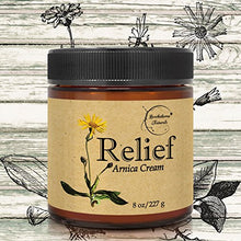 Load image into Gallery viewer, Relief Arnica Cream – Enriched with Lemongrass, Eucalyptus & Rosemary Essential Oils – All Natural Massage Lotion for Sore Muscles & Stiffness. Perfect for Massage Therapy by Brookethorne Naturals
