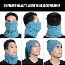 Load image into Gallery viewer, WTACTFUL Windproof Fleece Neck Warmer Scarf Face Mask Cover Bandana for Cold Weather Keep Warm Gear Winter Outdoor Sports Snowboard Skiing Cycling Hunting Fishing Men Women Gray & Green