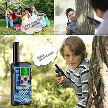 Load image into Gallery viewer, Walkie Talkies for Kids 22 Channel 2 Way Radio 3 Miles Long Range Handheld Walkie Talkies Durable Toy Best Birthday Gifts for 6 Year Old Boys and Girls fit Adventure Game Camping (Blue Camo 1)