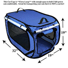 Load image into Gallery viewer, Pet Fit For Life Extra Large (32"x19"x19") Collapsible/Portable Cat Cage/Condo with Portable Litter Box and Bonus Cat Feather Toy and Collapsible Water/Food Bowl Large - 32" x 19" x 19"