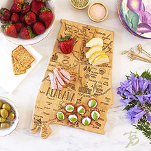 Load image into Gallery viewer, Totally Bamboo Destination Alabama State Shaped Bamboo Serving and Cutting Board, Includes Hang Tie for Wall Display