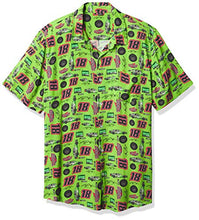 Load image into Gallery viewer, NASCAR Kyle Busch Men's Floral Button Up Short Sleeve Shirt, Team Color, L