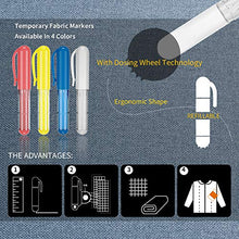 Load image into Gallery viewer, Chalk Fabric Marker Sewing Tools, Tailors Liner Pen Creates Consistent Erasable Lines with Dosing Wheel Technology, Suitable for Cotton, Knit, Leather Etc (Blue)
