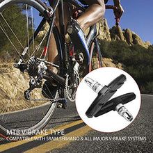 Load image into Gallery viewer, BASEEING Bike Brake Pads Brake Kit Brake Shoes Pads Cable Guide Protector 8 in One 70mm Bicycle V-Brake Pad Set Work with All Shimano Sram MTB V-Brake System 2pairs(4pcs) (Black)