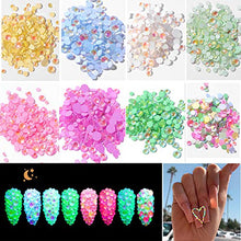 Load image into Gallery viewer, 8 Pack 1988 pcs Luminous Crystal Nail Art Rhinestone Decorations 3D Glitter Diamond Jewelly Glow In The Dark Rhinestone Decorations Nail Art DIY Crafts Phones Clothes Shoes Jewelry Bag (Forest Fairy)