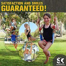 Load image into Gallery viewer, Sportivikids Ninja Warrior Obstacle Course for Kids Outside with Swing Set - 50' Ninja Slackline Hanging Activities Accessories, Monkey Bars & Ladder for Girls & Boys for Backyard - Outdoor Playsets