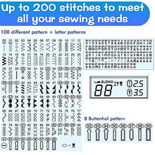 Load image into Gallery viewer, Sewing Machine, Portable Sewing Machine Computerized Embroidery Sewing Machine with 200 Unique Built-in Stitch and 8 Buttonholes