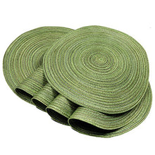 Load image into Gallery viewer, SHACOS Round Placemats Set of 4 Round Table Placemats Braided Cotton Place Mats 15 inch for Kitchen Dining Table Holiday Party (Pea Green, 4)