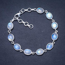 Load image into Gallery viewer, Natural Rainbow Moonstone 925 Sterling Silver Bracelet 6 3/4 - 8" Q2820