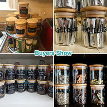 Load image into Gallery viewer, Nialnant 12 Pcs Glass Spice Jars with Bamboo Lids, 6oz Small Glass Jars with Labels & Pen, Glass Storage Jars for Kitchen Tea Coffee Sugar Nuts