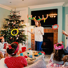 Load image into Gallery viewer, jumping meters Christmas Games Inflatable Reindeer Antler Ring Toss Game Christmas Toys Indoor Outdoor Games for Kids Adults (3 Antlers 18 Rings)