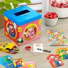 Load image into Gallery viewer, Hallmark Valentines Day Cards for Kids and Mailbox for Classroom Exchange, Super Mario Bros (1 Box, 32 Valentine Cards, 35 Stickers, 1 Teacher Card)