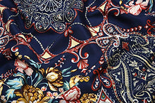 Load image into Gallery viewer, 40" Women Twill Satin Polyester Silk Feeling Square Hair Wrapping Sleeping Square Scarfs Baby Blue Paisley Totem Pattern