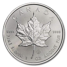 Load image into Gallery viewer, 1988 CA - Present (Random Year) 1 oz Canadian Silver Maple Leaf Coin Brilliant Uncirculated with Certificate of Authenticity by CoinFolio $5 BU