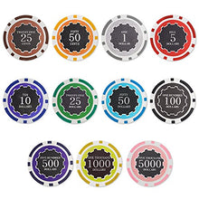 Load image into Gallery viewer, Brybelly Eclipse Poker Chips Heavyweight 14-Gram Clay Composite - Pack of 50 ($1000 Yellow)