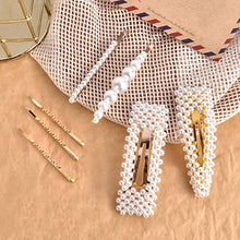 Load image into Gallery viewer, 15 PCS Pearls Hair Clips-Cehomi Fashion Korean Style Acrylic Resin Hair Barrettes Hair Clip Hairpins for Women and Ladies Girls Headwear Styling Tools Hair Accessories