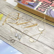 Load image into Gallery viewer, Hanpabum 4 Pairs Curved Threader Dangle Earrings for Women Girls Drop Hoop Bar Arrow Statement Earrings Set (Gold tone)
