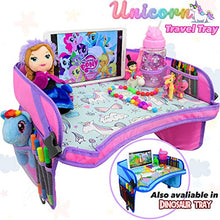 Load image into Gallery viewer, CarSeat Tray -Toddler Travel Tray- Keep Kids Occupied & Entertain for Hours, Road Trips Essential For Kids, Sturdiest & Most Comfortable Travel Tray for Car Seat (Pink)