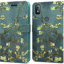 Load image into Gallery viewer, CoverON Wallet Pouch for TCL T-Mobile Revvl 4 Case, RFID Blocking Flip Folio Stand PU Leather Phone Cover - Almond Blossom