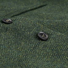 Load image into Gallery viewer, VOBOOM Mens Herringbone Tailored Collar Waistcoat Fullback Wool Tweed Suit Vest (Army Green, Small)