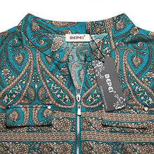 Load image into Gallery viewer, BEPEI 3/4 Sleeve Shirts for Women,Juniors V Neck Work Dressy Blouses Top Business Casual Tunics Floral Print Classical Outfit Aqua Beige XL