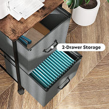 Load image into Gallery viewer, DEVAISE 2 Drawer Mobile File Cabinet, Rolling Printer Stand, Fabric Vertical Filing Cabinet fits A4 or Letter Size for Home Office, Rustic Brown