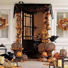 Load image into Gallery viewer, AerWo Halloween Decoration Black Lace Spiderweb Fireplace Mantle Scarf Cover Festive Party Supplies 45 X 243cm 18 x 96 inch