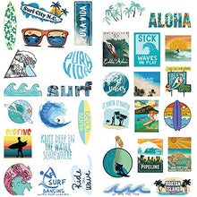 Load image into Gallery viewer, Surf Stickers Pack 100Pcs, Beach Waterproof Vinyl Stickers for Laptop Surfboard Hydroflask Water Bottles, Surfing Stikers for Teens Girls