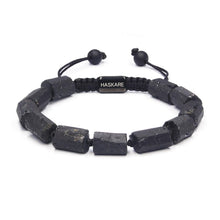 Load image into Gallery viewer, Natural Stone Tourmaline Crystal Bracelet for Men, HASKARE Protection Crystals Raw Black Tourmaline Beads Bracelet, Mens Energy Healing Bracelet for Anxiety, Drawstring Handmade Bracelet Gifts for Men