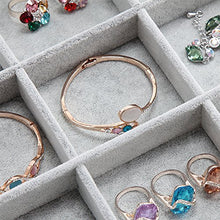 Load image into Gallery viewer, Wuligirl Ice Velvet Clear Lid 12 Grid Jewelry Organizer Box Tray Display Case Storage Bracelets Rings Earrings(12 Grid)